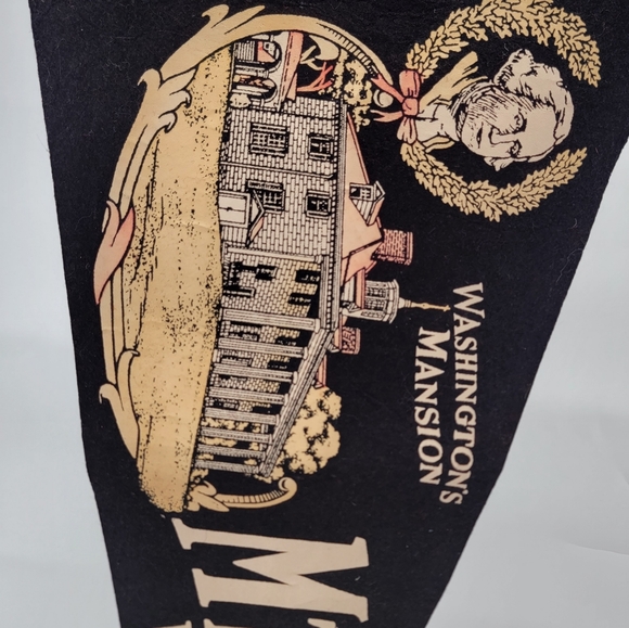 1950s Mt Vernon Virginia Washington's Mansion Felt Pennant 30" George Washington - Picture 2 of 5
